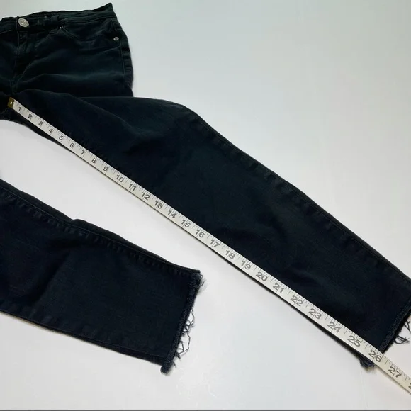 Hudson Jeans Natalie Midrise Ankle Raw Hem Black Jeans 27 - Picture 10 of 10